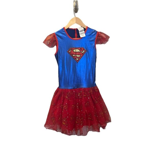 Rubie's DC Comics Large 10/12 Years Supergirl Tutu Dress Red Blue Sparkle - Picture 1 of 10